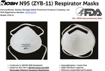 N95 NIOSH RESPIRATOR MASKS FDA CERTIFIED - BOX OF 20 ($6/each)