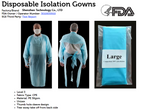 CPE Disposable Isolation Gowns - Pack of 10 ($1.00 per Gown)
