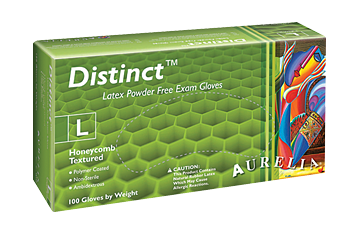 Aurelia Distinct PF Latex Exam Gloves - Box of 100 gloves